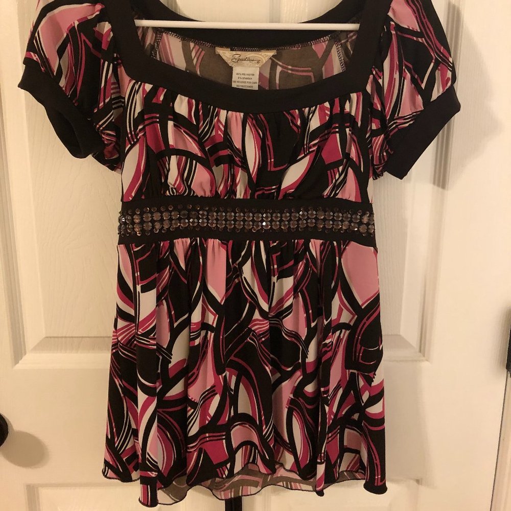 Speechless – Cap Sleeve top with ribbon/tie waist – Size Small - Picture 4 of 4